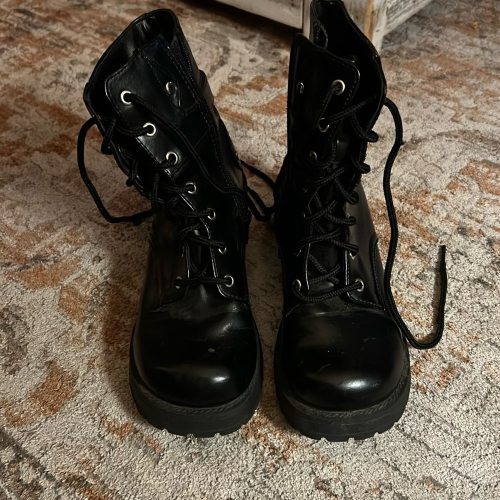 Black high top boots